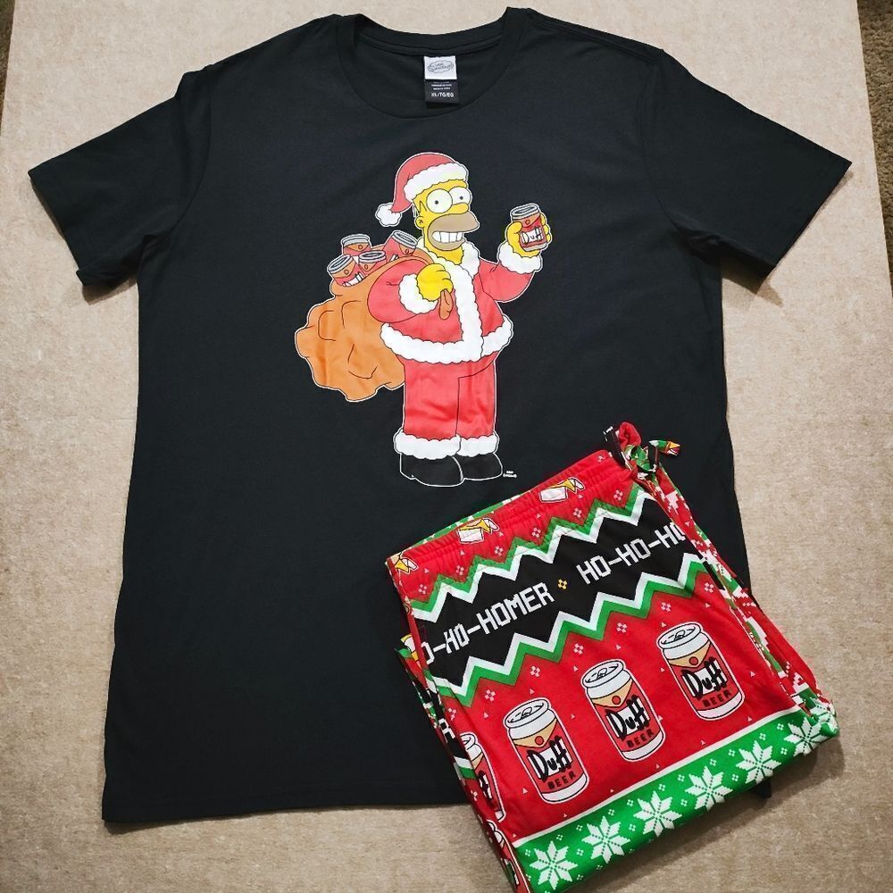 The Simpsons Men's Sleep Holiday Christmas Pajama Set #7